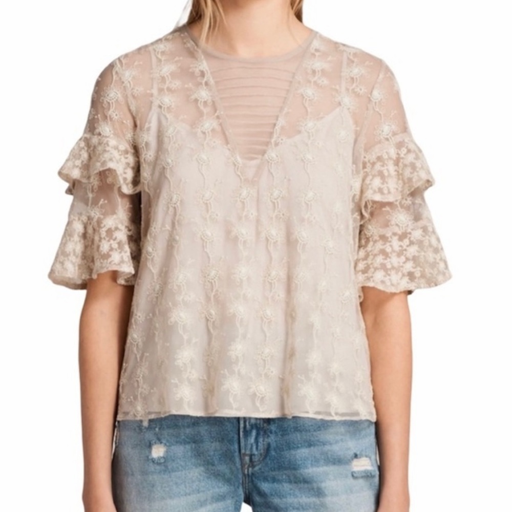 All Saints Henrietta Lace Top